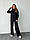 Костюм жіночий в'язаний з джемпера та штанів чорний, фото 5