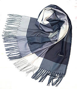 Палантин кашеміровий жіночий в клітинку Кертіс сірий