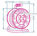 Подовжувач на котушці 40м, 2х1,5мм² з виносною розеткою SVITTEX, фото 2