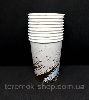 Стаканчики одноразові з малюнком золото пудровий мармур набір 10 штук
