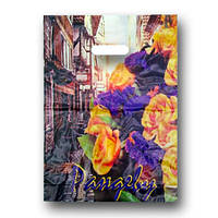 Поліетиленовий пакет із малюнком з прорізною ручкою розмір 30х37 "Рандеву" 50 шт/уп.