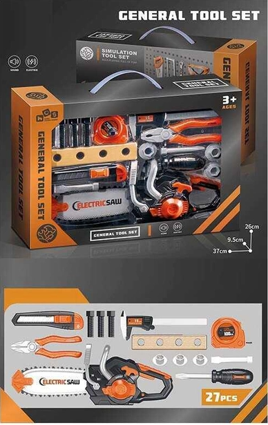 Дитячий набір інструментів для хлопчика з бензопилою, фото 1