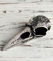 Готический декор череп ворона Серый