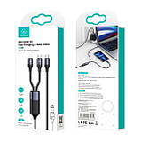 Кабель Usams US-SJ550 U71 USB Type-C - Lightning + USB Type-C (M/M), 100W, 1.2 м, Black (6958444977065), фото 2