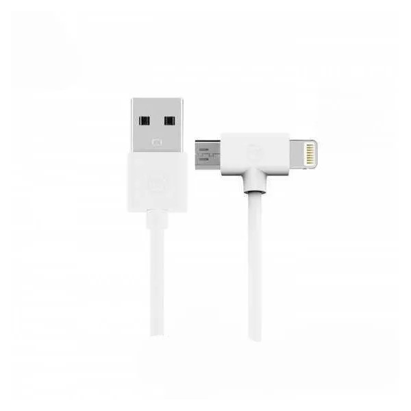 Кабель WK WDC-008 Axe USB — Lightning + micro USB (M/M), 1 м, White (6970349287292)