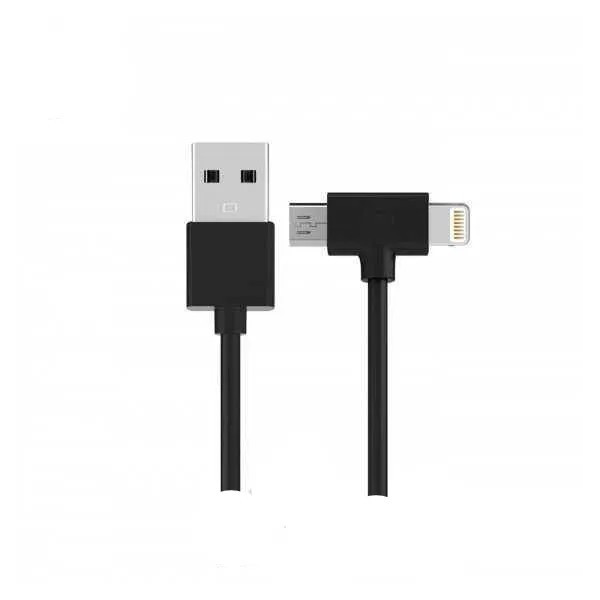Кабель WK WDC-008 Axe USB — Lightning + micro USB (M/M), 1 м, Black (6970349287285)