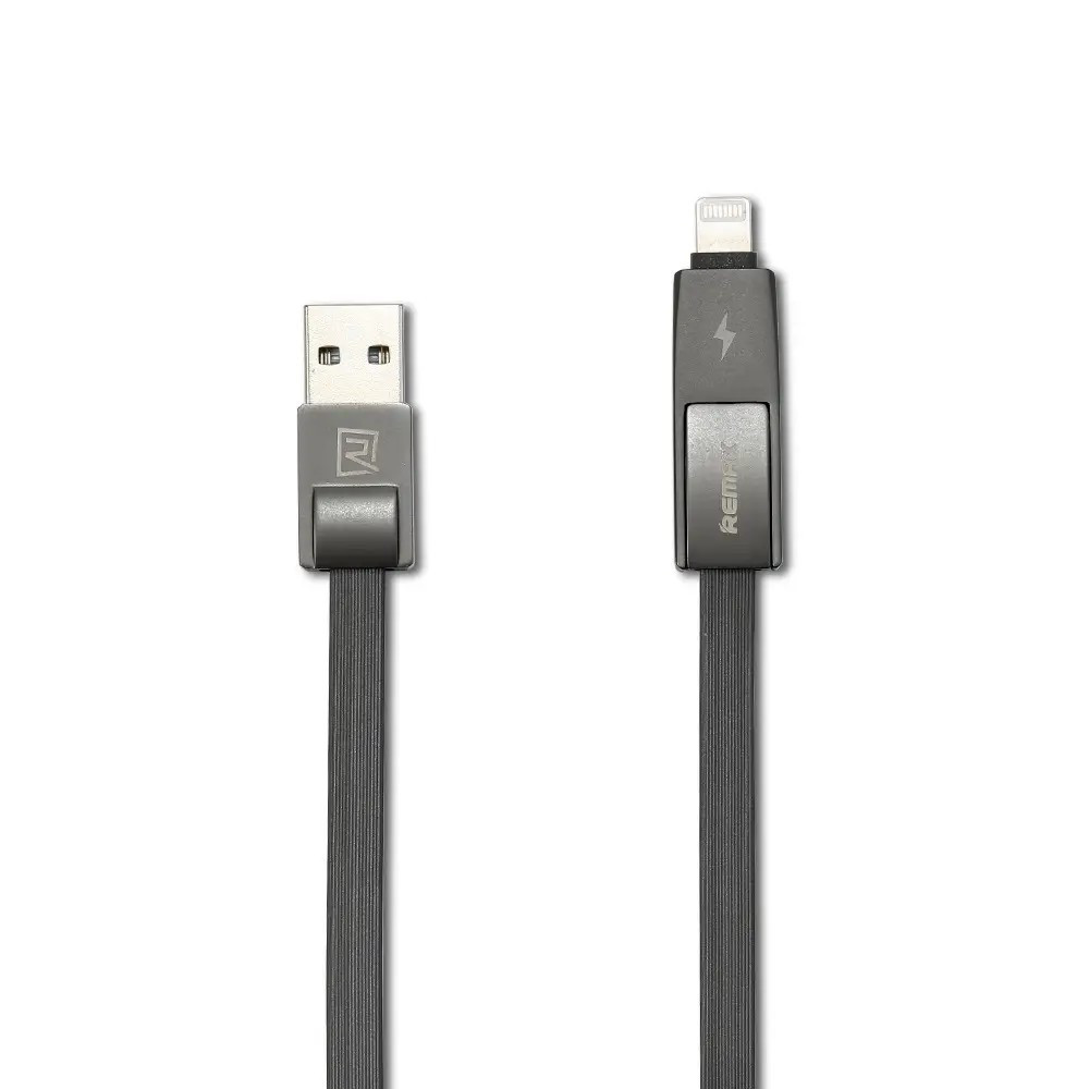 Кабель Remax RC-042t Strive USB — Lightning + micro USB (M/M), 1 м, Black (6954851272939)