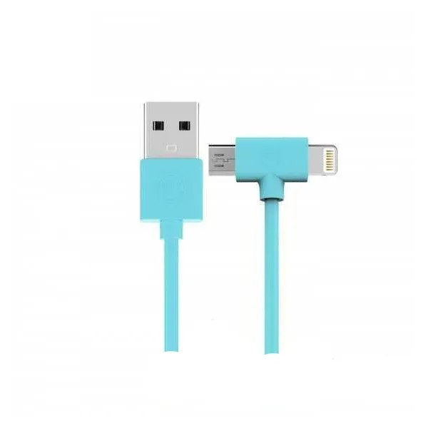 Кабель WK WDC-008 Axe USB — Lightning + micro USB (M/M), 1 м, Blue (6970349287308)