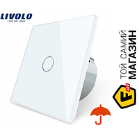Выключатель Livolo Сенсорный выключатель с защитой от брызг белый стекло (VL-C701IP-11)