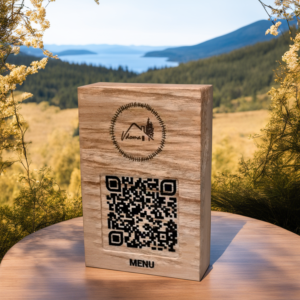 Настільна табличка з QR-кодом 105х146мм тейблтенти та номерки на столи для ресторанів, кафе