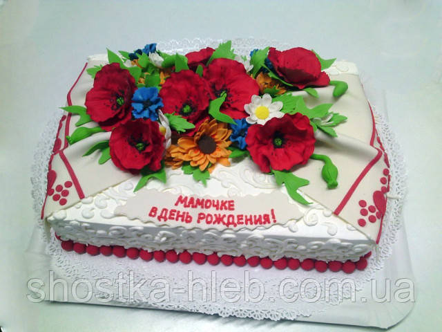 Торт "Рушник з квітами"