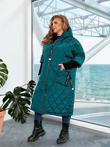 Жіноча тепла  куртка-пальто батал новинка 2022