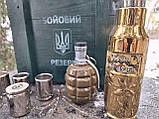 Набір для спиртного "Куля не дура" та граната лимонка у дерев'яному ящику Бойовий резерв - подарунок чоловіку, фото 6