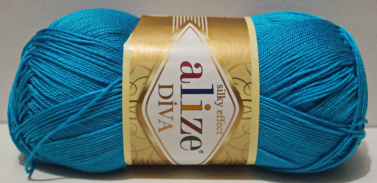 Нитки пряжа для в'язання мікрофібра DIVA Дива від ALIZE Алізе № 245 - бірюза