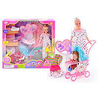 Лялька вагітна Defa Lucy 8049 P з рожевою коляскою та аксесуарами