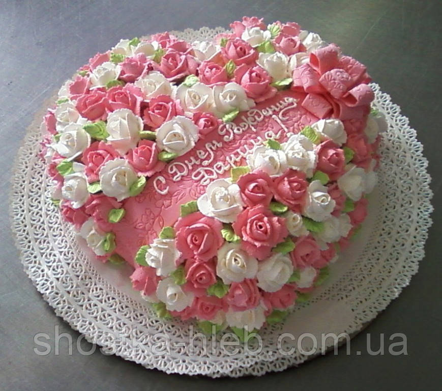 Торт "Серце з троянд" - фото 1 - id-p362056327