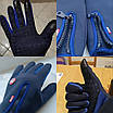 S. Сині універсальні, спортивні, зимові рукавички з сенсором для телефону. Чорні жіночі жіночі чоловічі рукавички., фото 5
