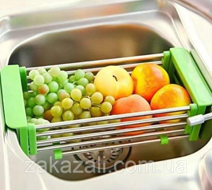 Багатофункціональна складана кухонна полиця Kitchen Drain Shelf Rack від 33 см до 48 см