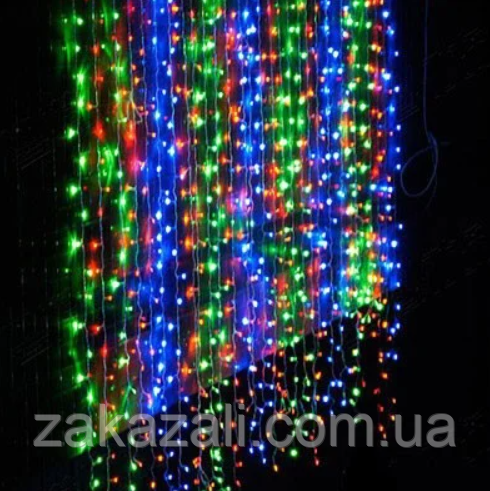 Гірлянда Водоспад 240 LED, розмір 2х2м Мультиколір RD-080