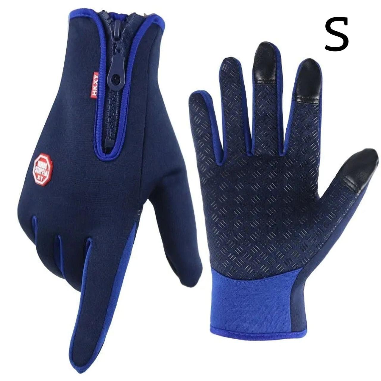S. Сині універсальні, спортивні, зимові рукавички з сенсором для телефону. Чорні жіночі жіночі чоловічі рукавички.