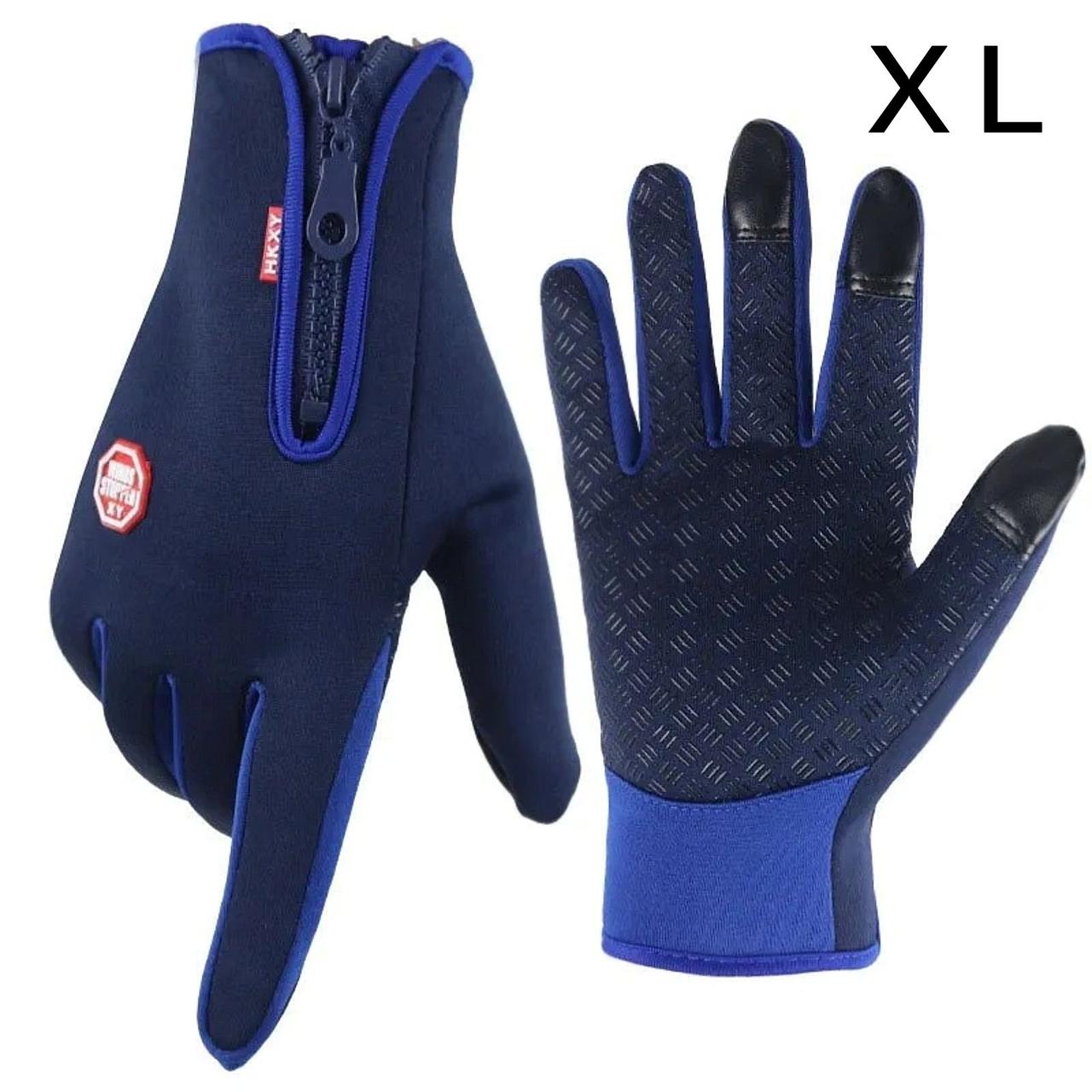 XL. Чорні універсальні, спортивні, зимові рукавички з сенсором для телефону. Чорні жіночі жіночі чоловічі рукавички.