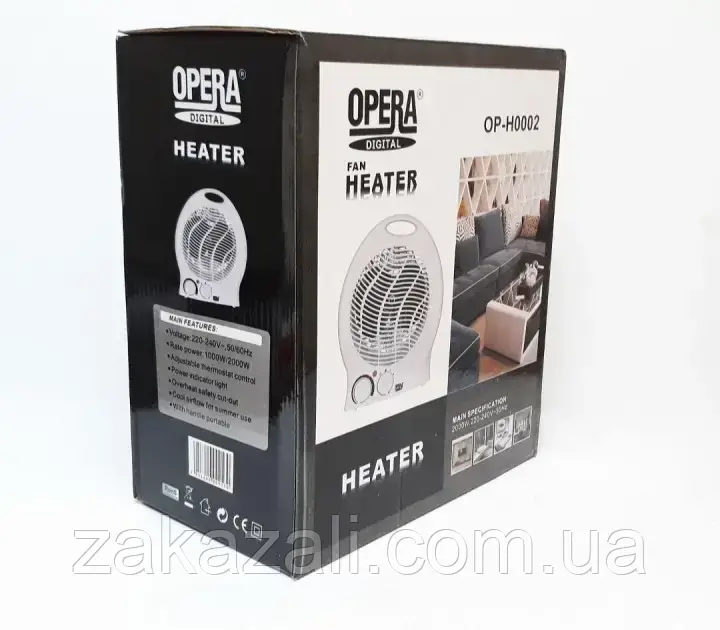 Електричний тепловентилятор Opera OP-H0002 Digital Heater тепловентилятор підлоговий настільний 2кВт