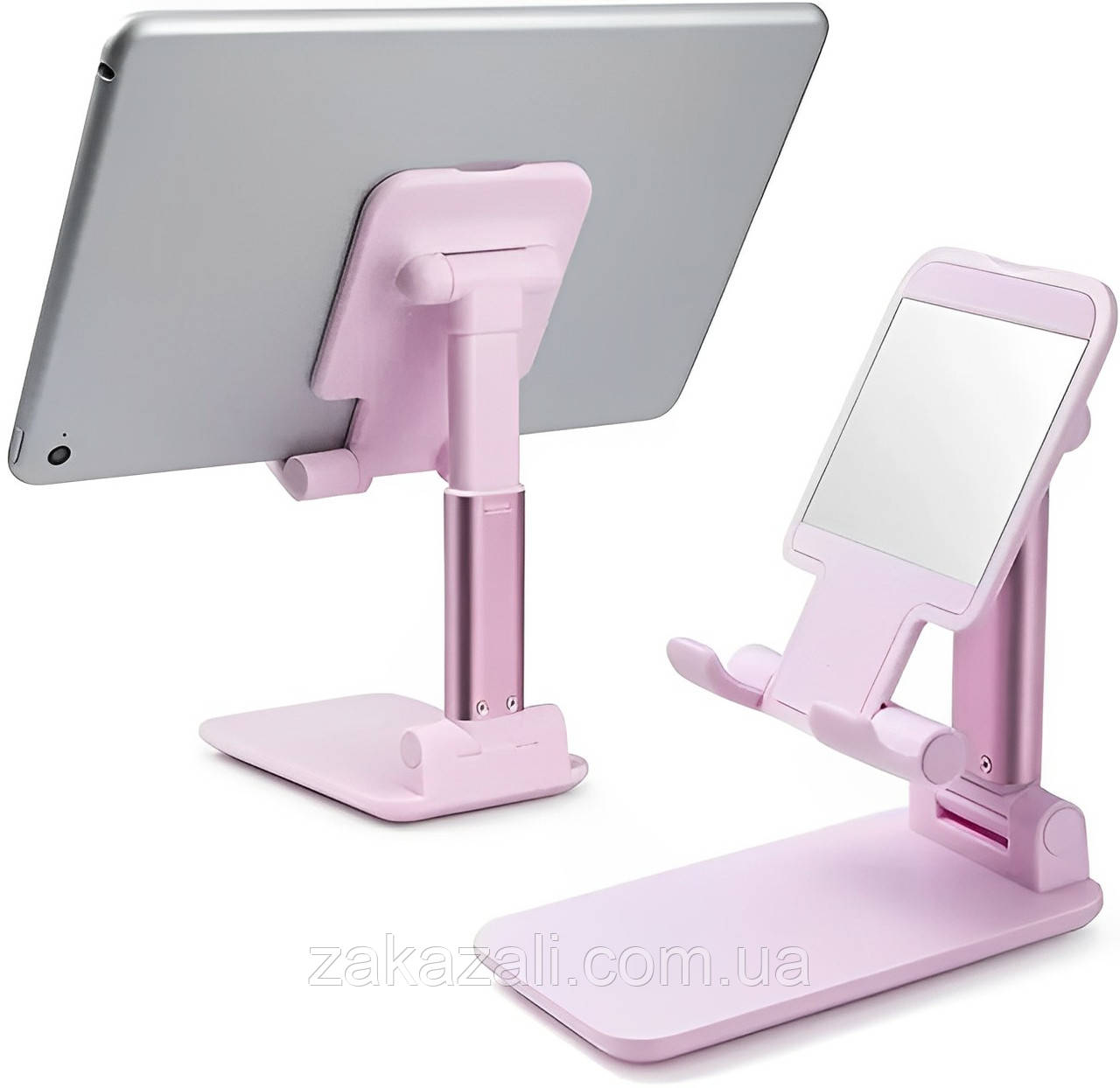 Настільна підставка тримач для телефона планшета Folding desktop phone stand Рожева
