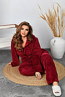 Теплий домашній жіночий костюм-піжама з махри 46-48 50-52 54-56