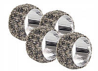 Набор Сервировочное кольцо из бисера 4шт 5 см Серый