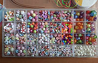 Детский набор для творчества Бусины 750 шт. Набор для плетения браслетов.Бусины для рукоделия.