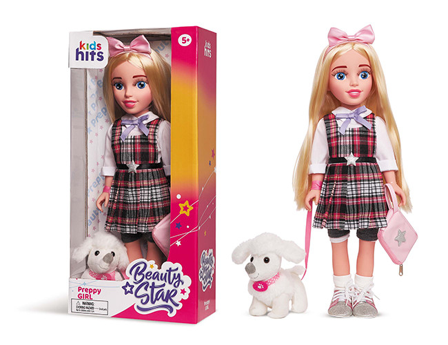 Лялька KH33/003 Beauty Star, Preppy, з вихованцем і сумочкою, лялька 46 см