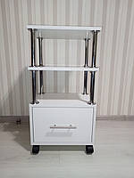 Візок косметологічний 300x400x765 мм 3 полички ящиком білий