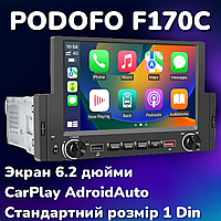 Автомагнитола 1 DIN MP5 PODOFO F170C A3249 Window CE Bluetooth сенсорный экран 6.2" вход под камеру