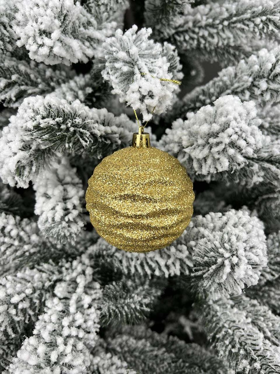 Красиві новорічні кульки Хвиля 8см різні кольори