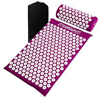 Массажный коврик Easyfit с подушкой (аппликатор Кузнецова) Фиолетовый e11p10