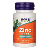 Цинк, NOW Zinc Gluconate 50 mg 100 таб