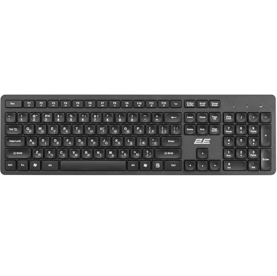 Клавіатура бездротова 2E KS260 WL EN/UKR Black (2E-KS260WB), фото 1
