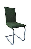 Чехлы на стулья со спинкой трикотаж водоотталкивающие, чехлы на стулья для кухни без юбки натяжные Зеленый