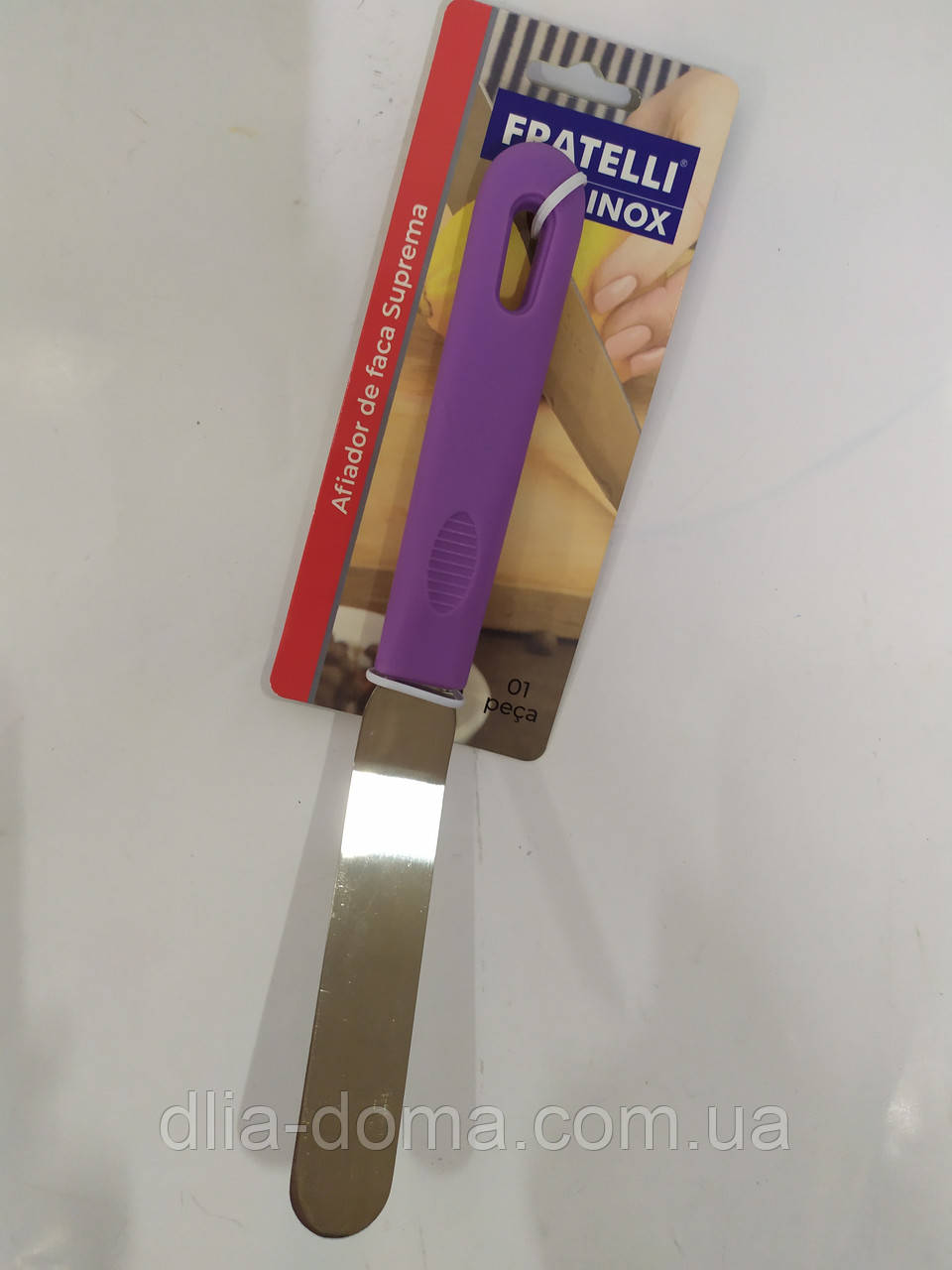 Шпатель кондитерский нерж. изогнутый с пластмассовой ручкой  22 см  20188