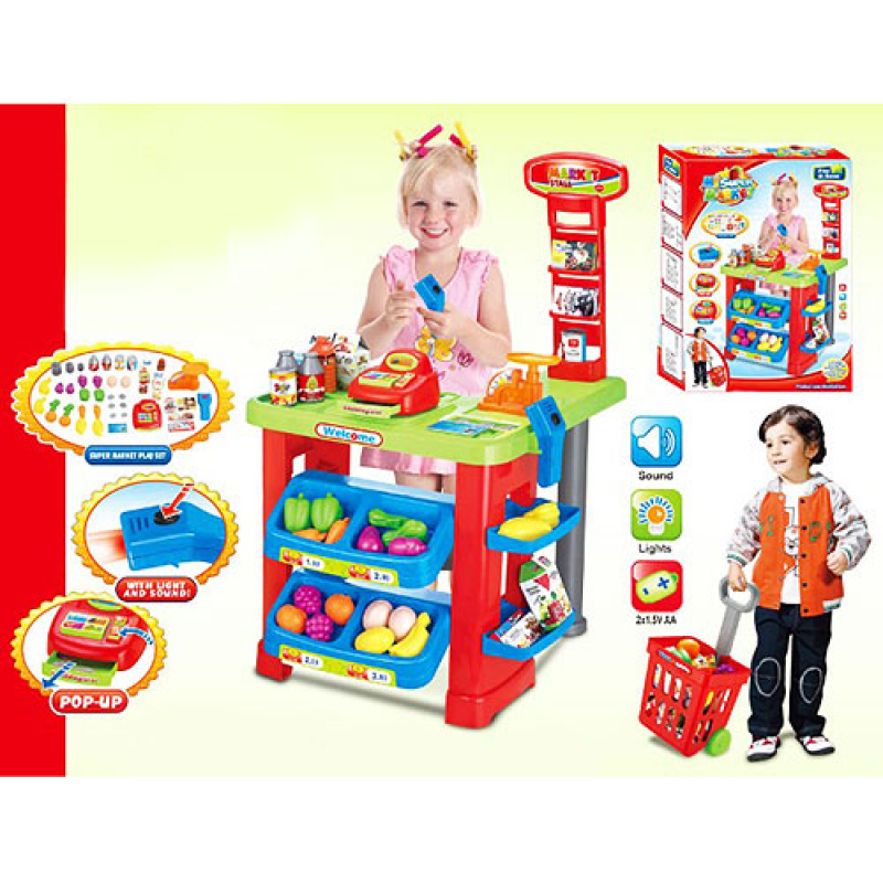 Детский супермаркет-магазин 661-80 с тележкой - фото 2 - id-p362068903