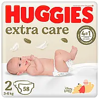 Подгузники детские Huggies Extra Care 2 (4-6 кг) 58шт