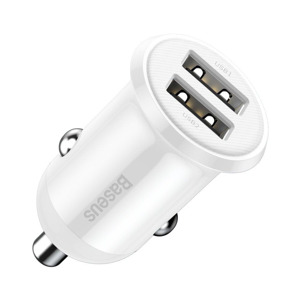 Автомобільний зарядний пристрій Baseus Grain Pro 2x USB 4,8 А White (CCALLP-02)