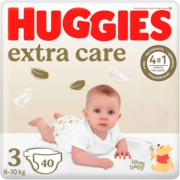 Підгузки дитячі Huggies Extra Care 3 (5-9 кг) 40шт