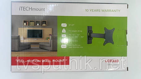 Кронштейн для телевізора поворотний ITECHmount LCD32B (13"-27"), фото 1