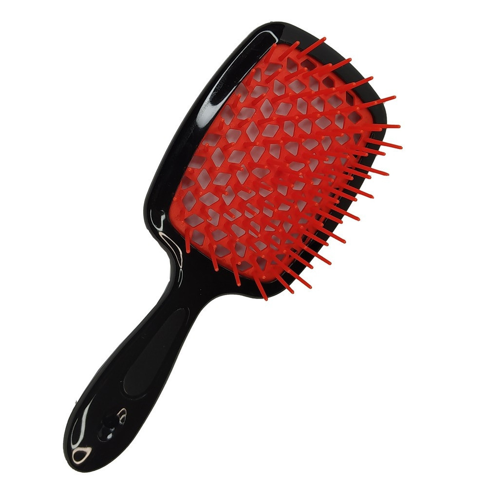 Гребінець HollowComb SUPERBRUSH PLUS, Чорний - Червоний