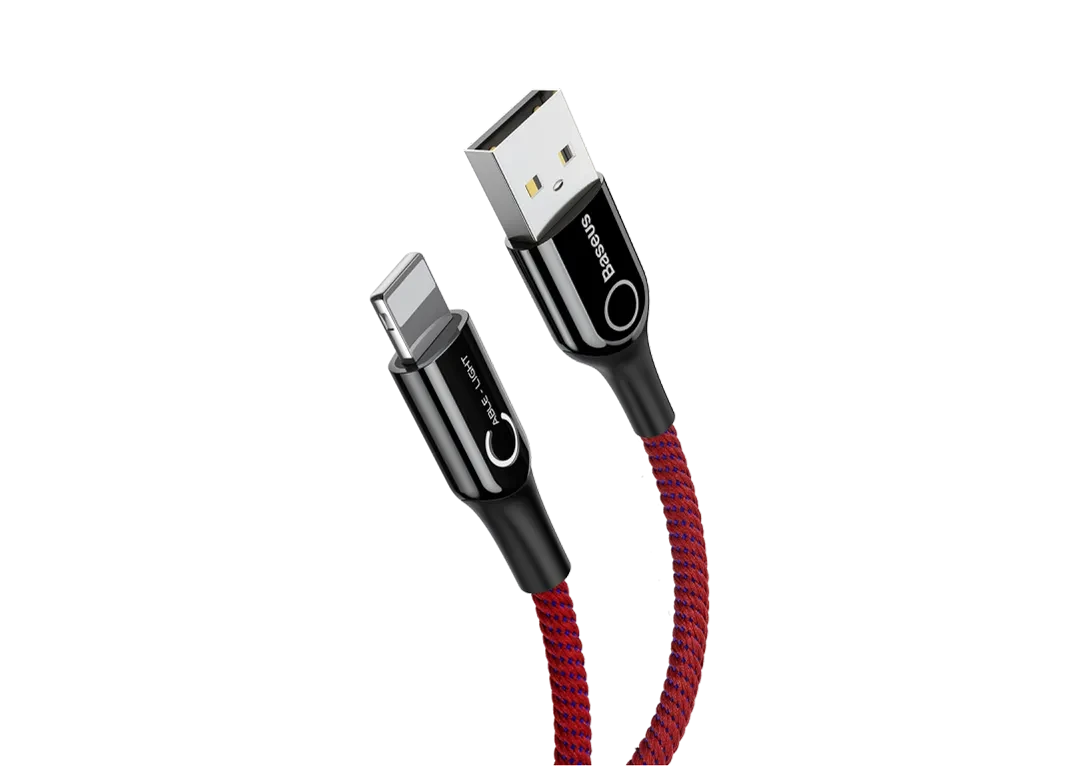 Кабель зарядний USB - Lightning Baseus Light Intelligent Power Off 2.4 A 1 м Red (CALCD-09)
