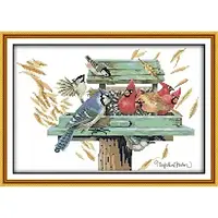 Пташине гніздо Набір для вишивання хрестиком з друкованою схемою на тканині Joy Sunday D110