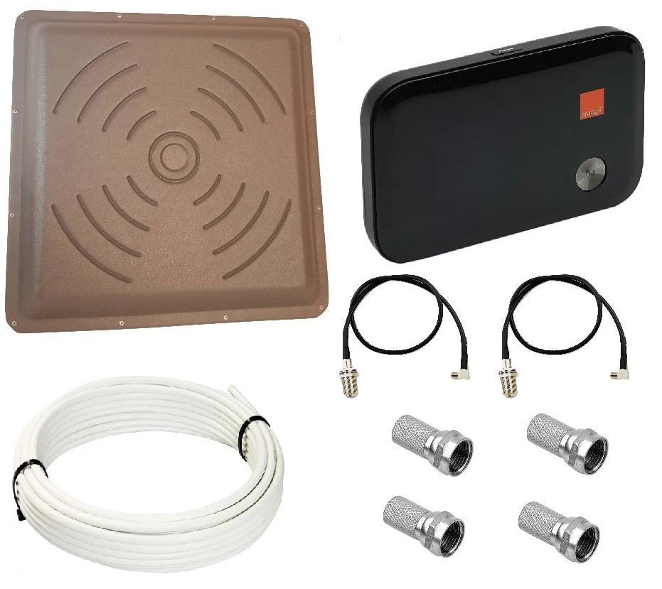 Комплект WiFi роутер 3G 4G модем Huawei E5372s-32 (MR100-3) з панельною антеною КВАДРАТ MIMO 2x24 дБі, фото 1