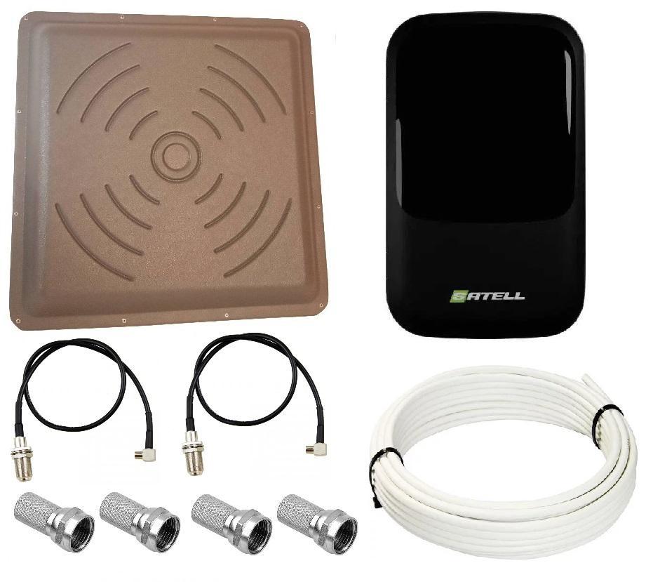 Комплект WiFi роутер 3G 4G LTE модем SATELL F3000 з панельною антеною КВАДРАТ MIMO 2x24 дБі, фото 1