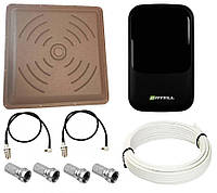 Комплект WiFi роутер 3G 4G LTE модем SATELL F3000 с панельной антенной RNet КВАДРАТ MIMO 2x24 дБи